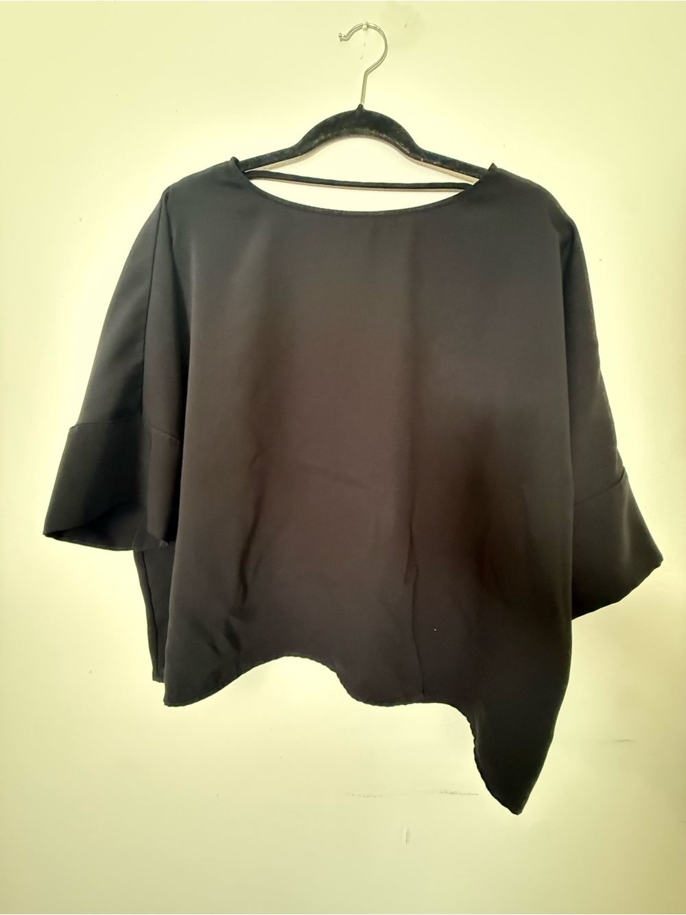Express Black Asymmetric Boxy Tunic Top